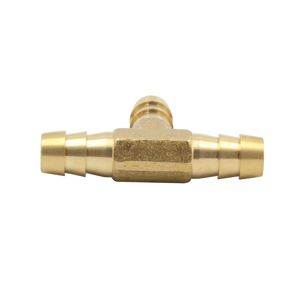 Brass Hose Barb Tee 1/4" x 1/4"x Barbed T 5pcs 1/4*1/4*1/4,