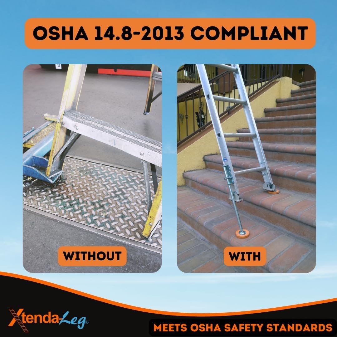 Adjustable Ladder Leveler with Anti-Slip Rubber Feet for Safety and Stability