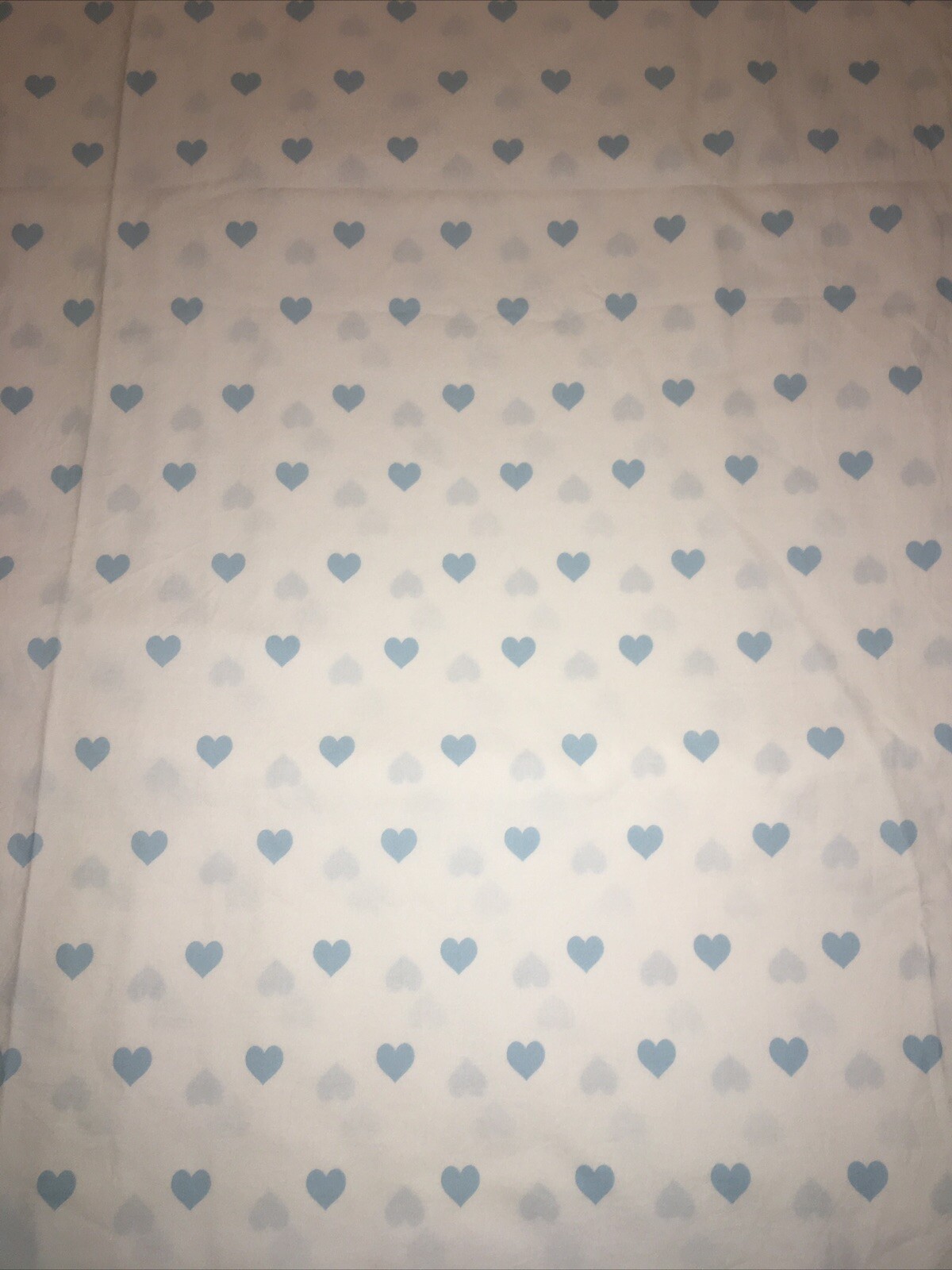 Pottery Barn Kids Organic Heart Twin Flat Sheet Blue & White Whimsical Cotton