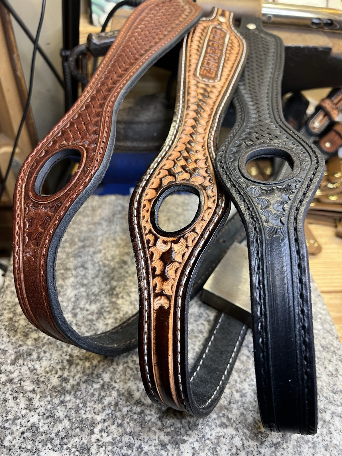 Leather Rifle Sling with Thumb Hole, Handmade Gun Strap, Full Grain, Made in USA