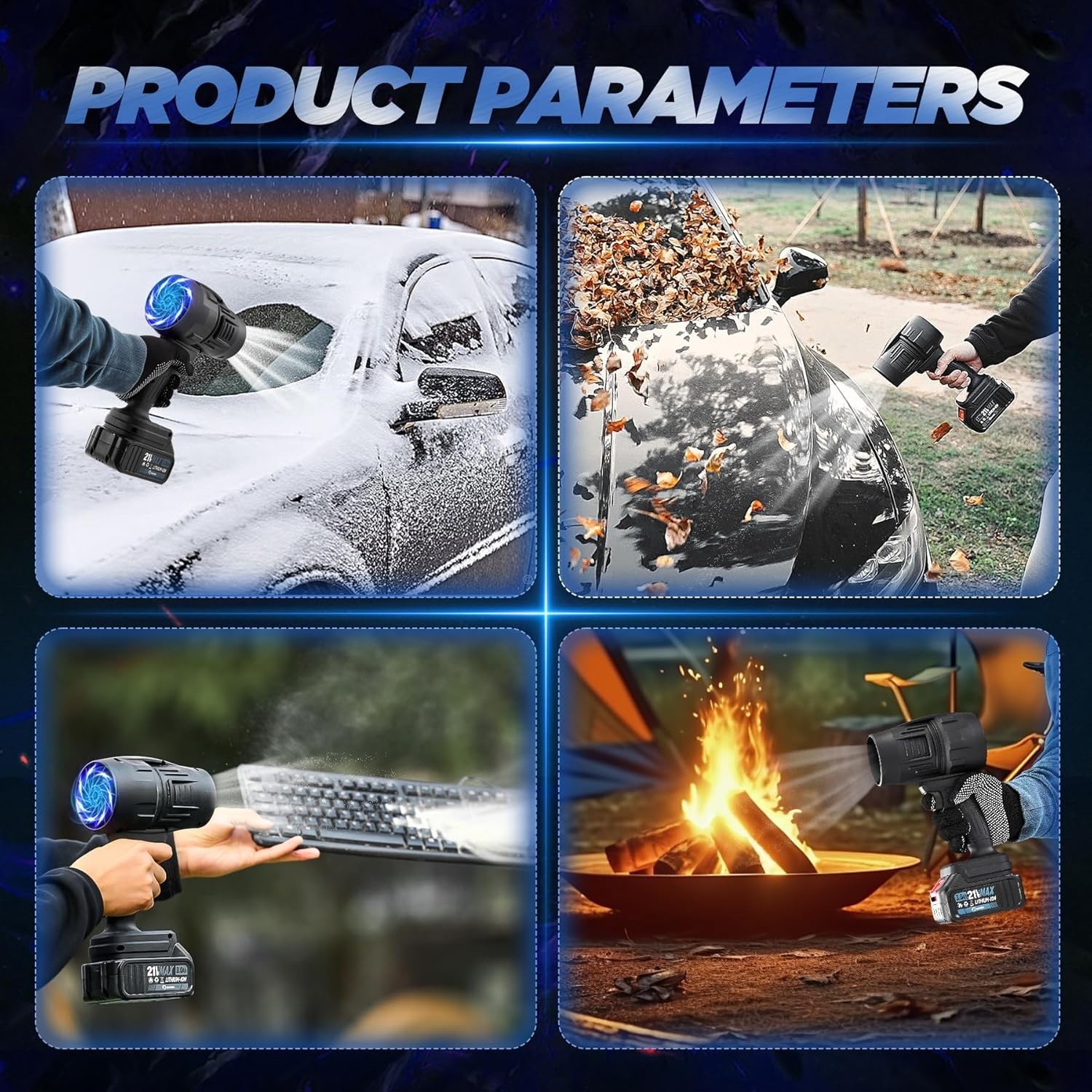 Electric Cordless Leaf Blower Handheld Portable Dust Cleaning Tool Lightweight