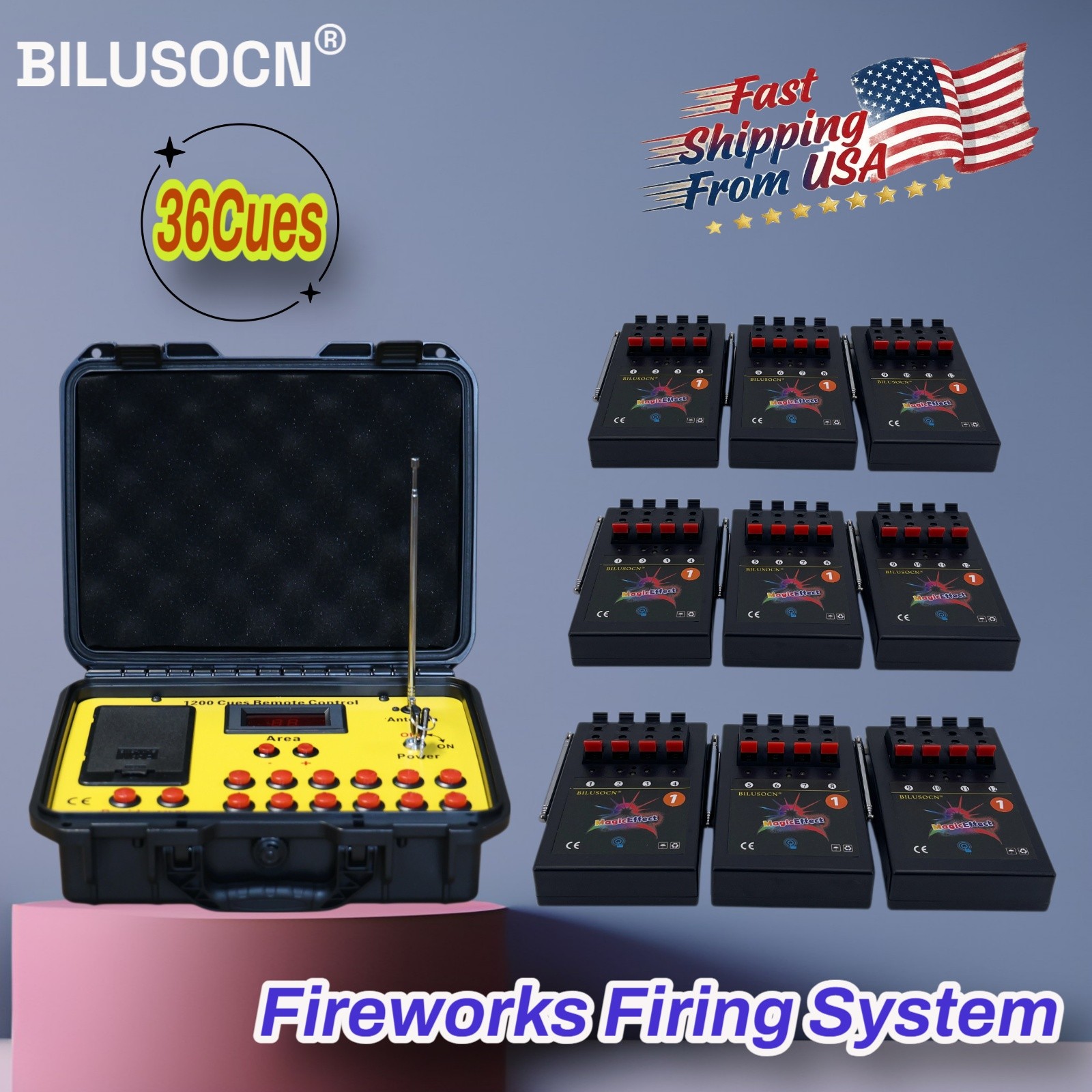 36 Cues Wireless Fireworks Firing System Remote Control Pyrotechnic Equipment