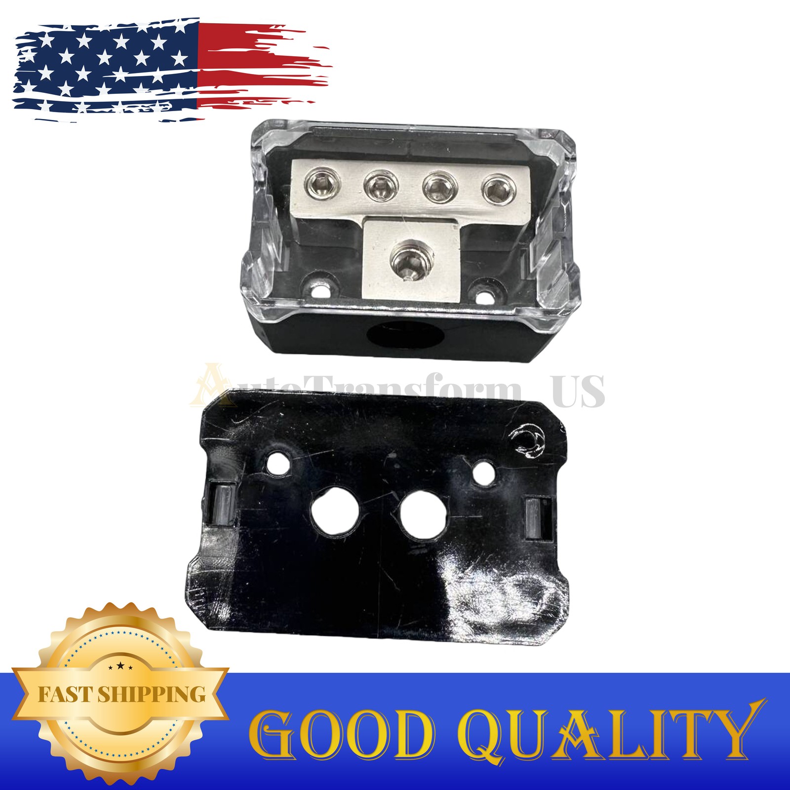 2x Power Ground Amp Distribution Block 0/2/4 Gauge Input 4/8/10 Gauge Output US