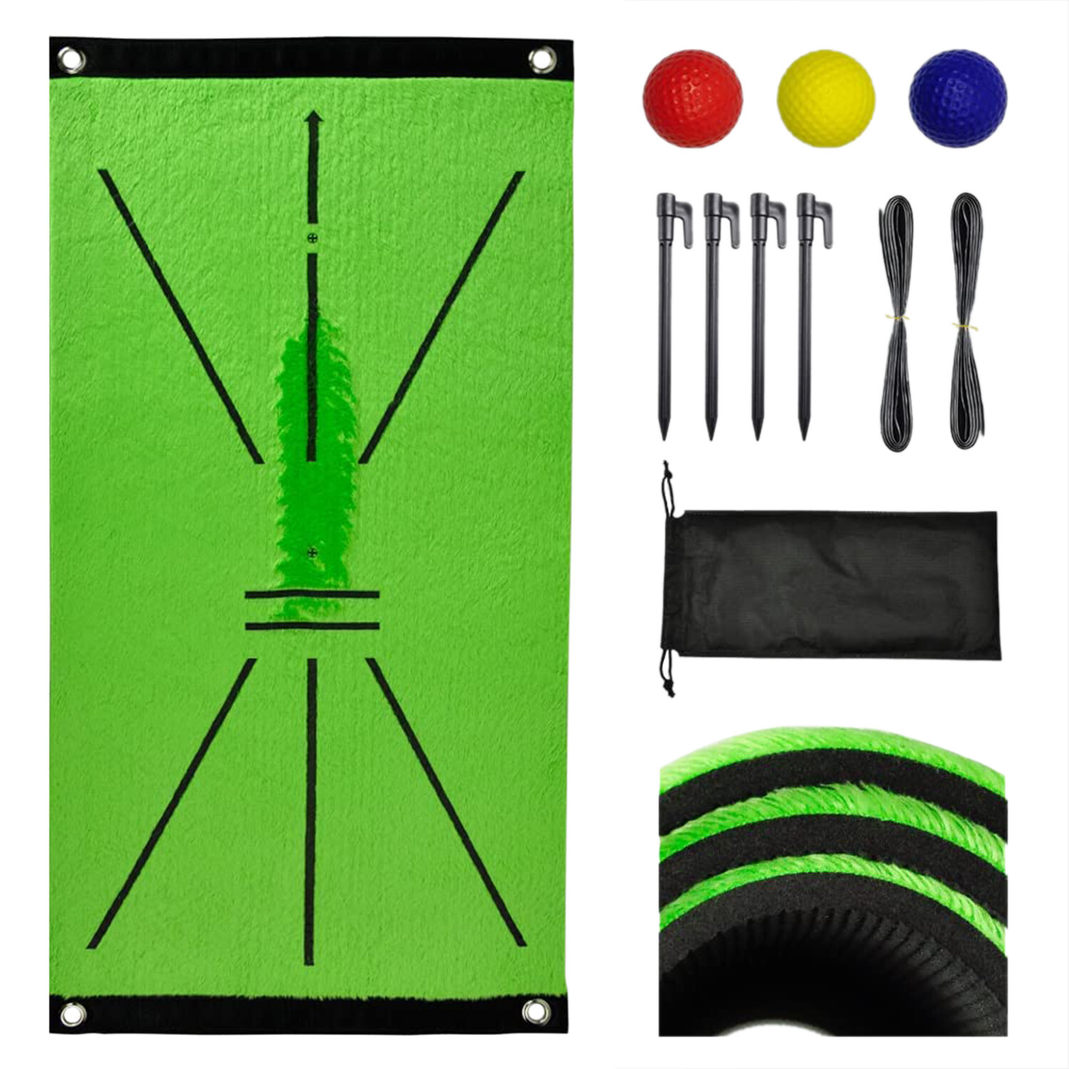 Velvet Golf Training Mat Swing Detection Practice Training Hitting Aid Game Pad