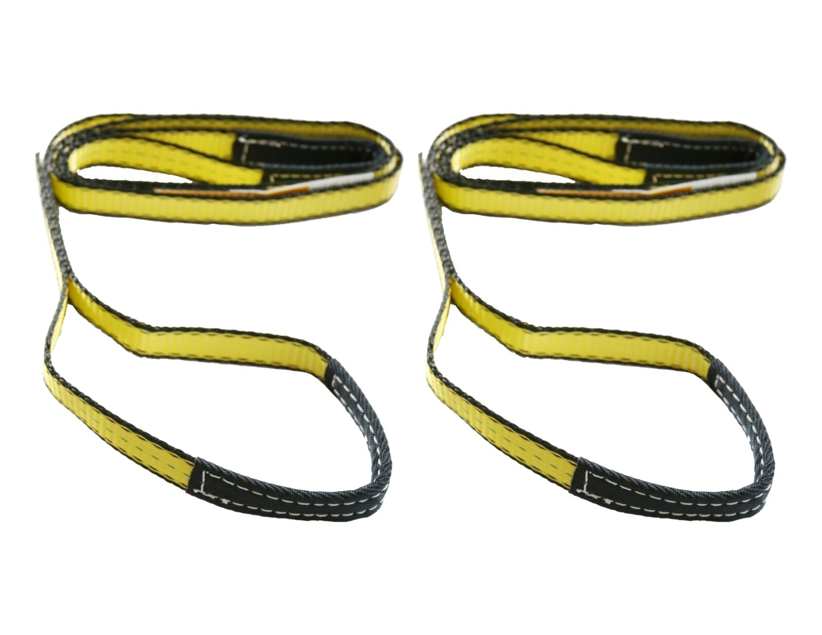 1" Poly Web Lifting Sling 2 FT Eye & Eye 2-ply Choker Pull Strap (2 Pack)