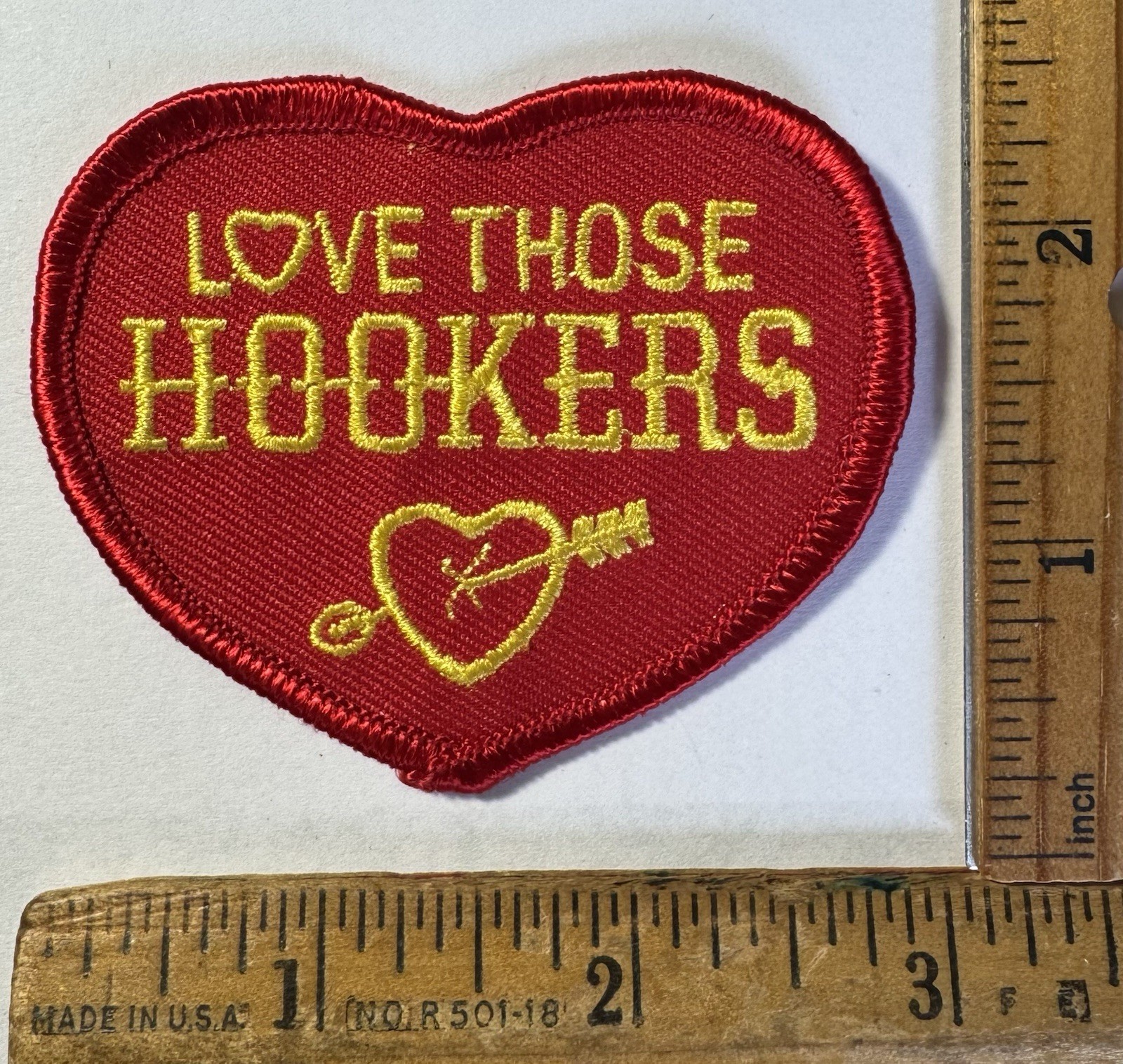 Vintage Love Those Hookers Headers Logo Patch Automotive Hot Rod NHRA Racing