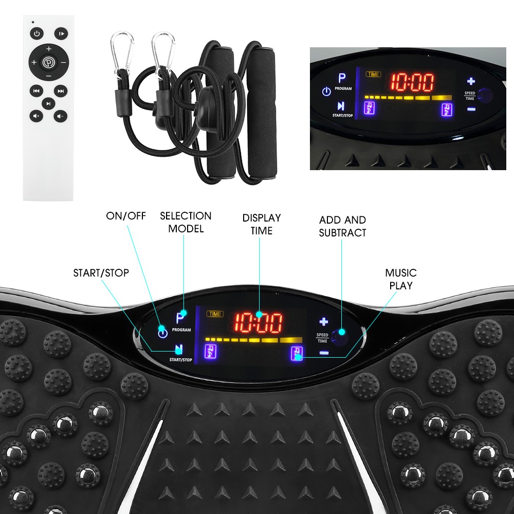 Vibration Plate Exercise Music Whole Body Shake Vibrating Platform Bluetooth