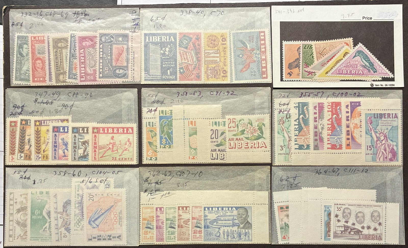Liberia Collection 65+ Sets All Mint NH 1960s-70s Regular and Airmail Sets