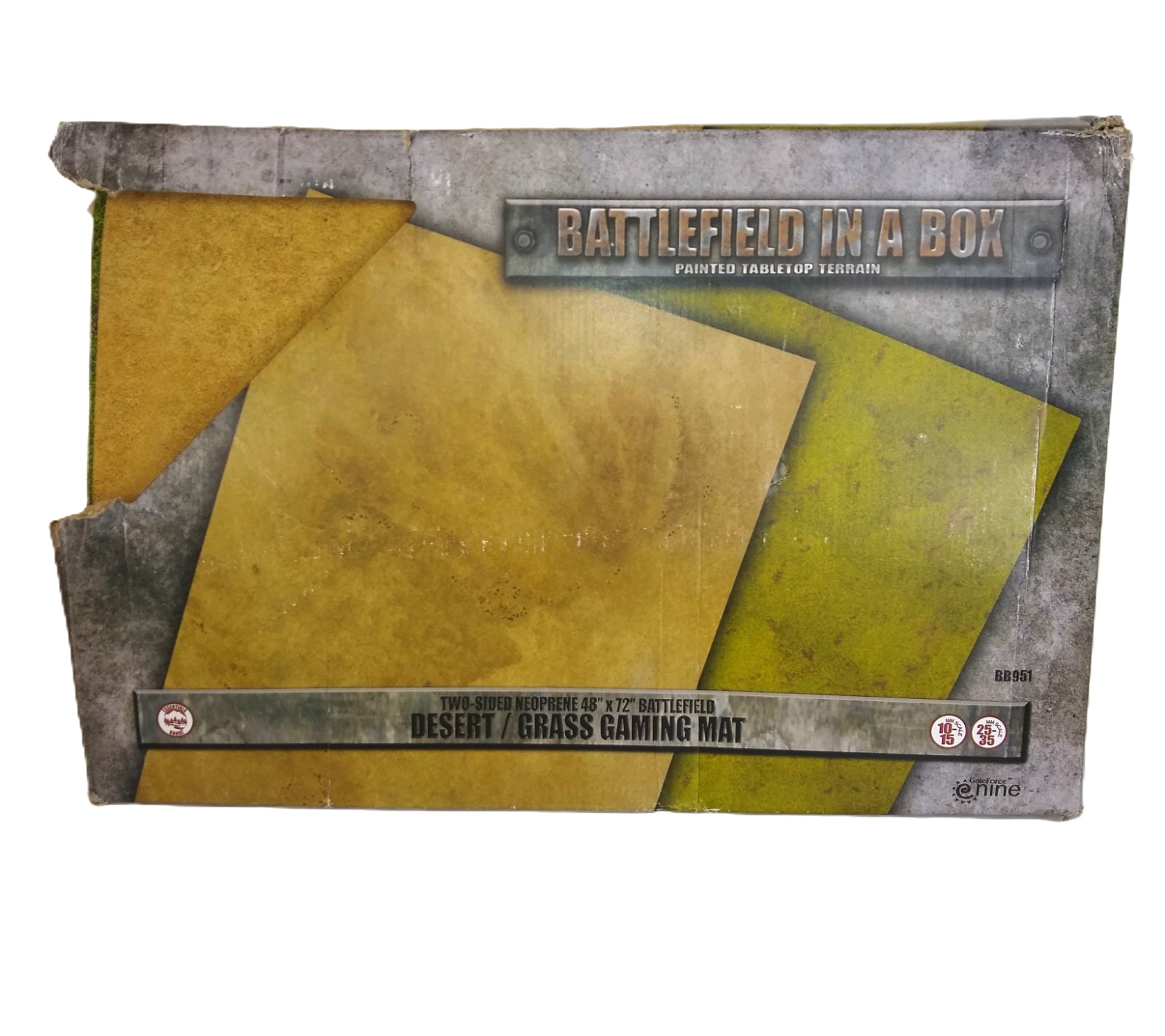 BATTLEFIELD IN A BOX BB951 Desert/Grass Two-Sided 48"x72" Neoprene Gaming Mat