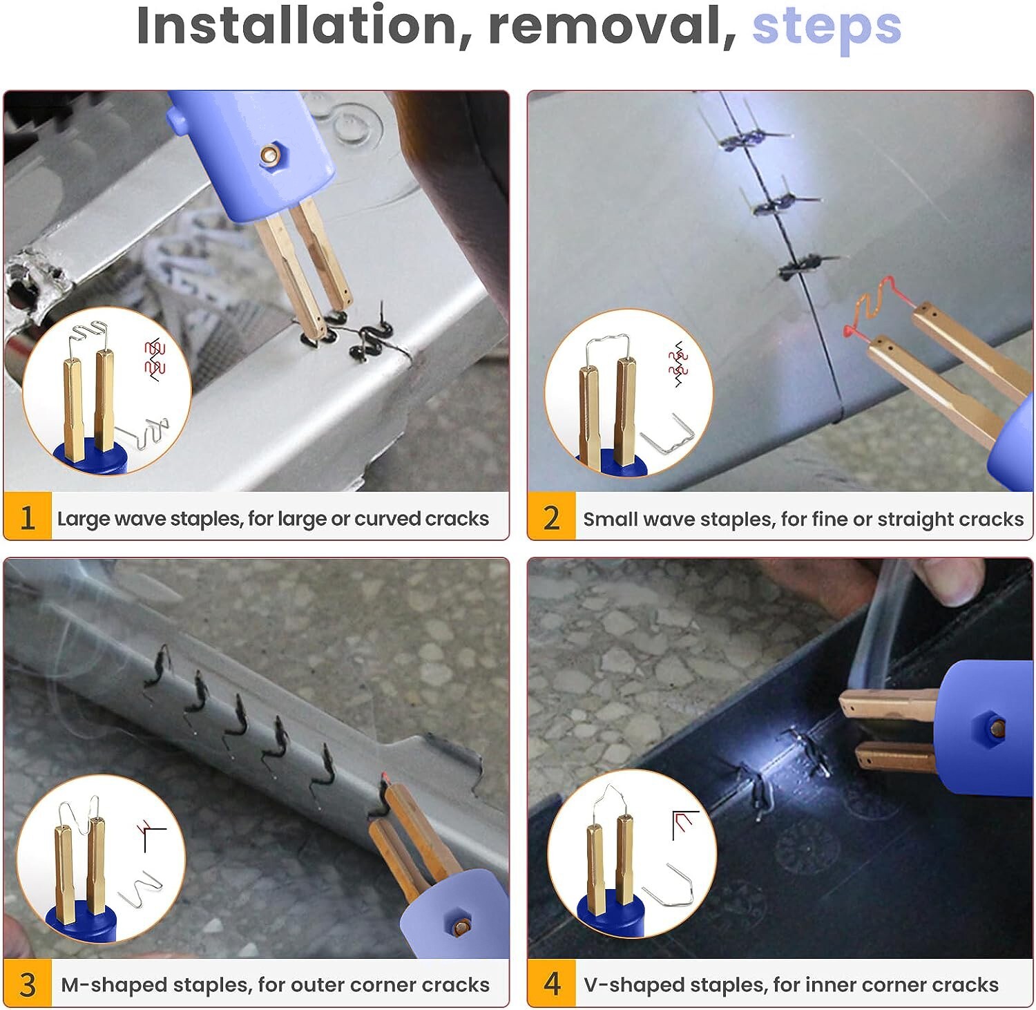 60W Hot Stapler Plastic Welder Welding Repair Kit Gun Car Bumper Tool 600Staples