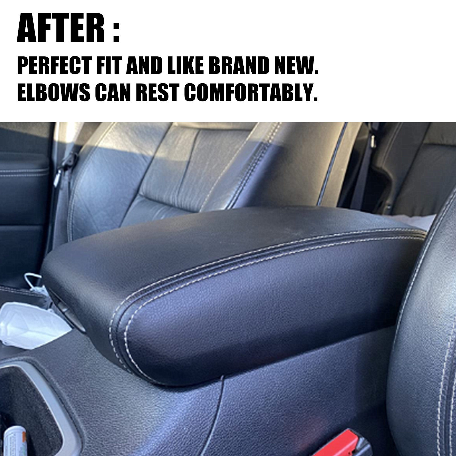 For 2011-2019 Jeep Grand Cherokee Leather Center Console Lid Armrest Cover Black