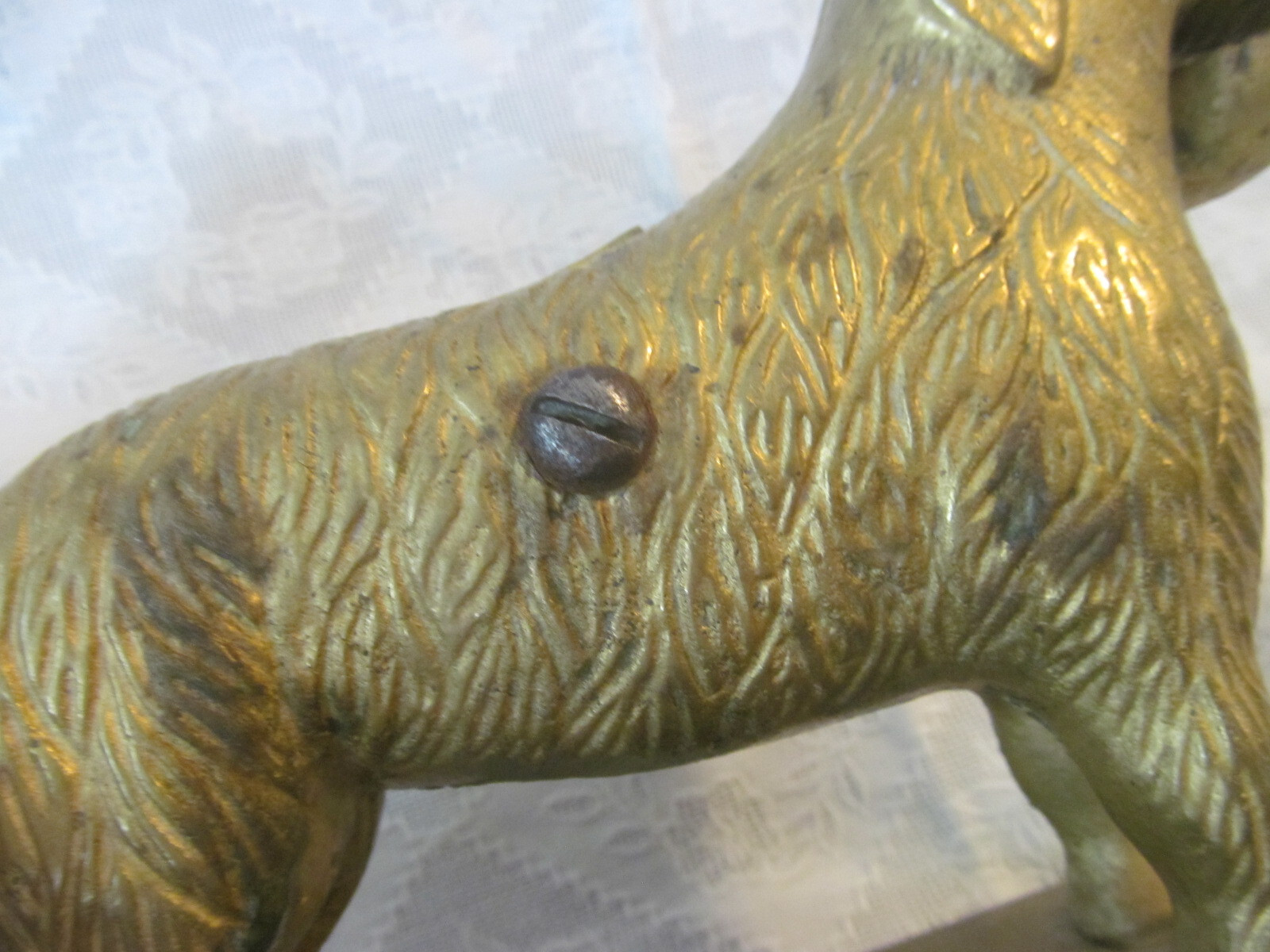 St. Bernard Dog Brass Figural Nutcracker on Footed Base~Heavy & Solid