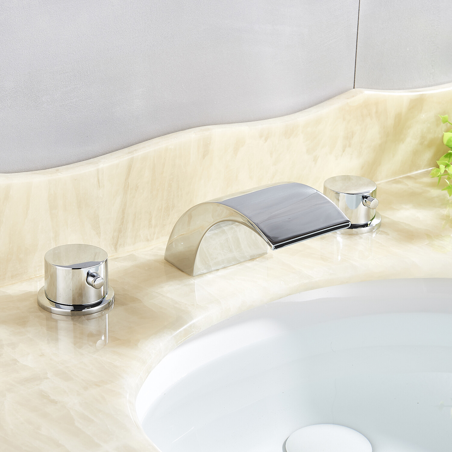 Bathroom Faucet Waterfall 8 inch Widespread Basin Sink Mixer Tap Chrome Finish