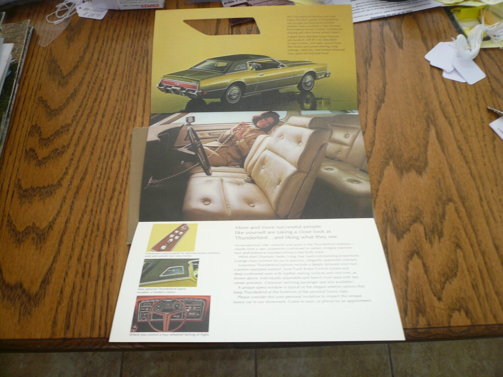 1973 Ford Thunderbird Announcement Brochure Courtesy Card & Mailing Envelope