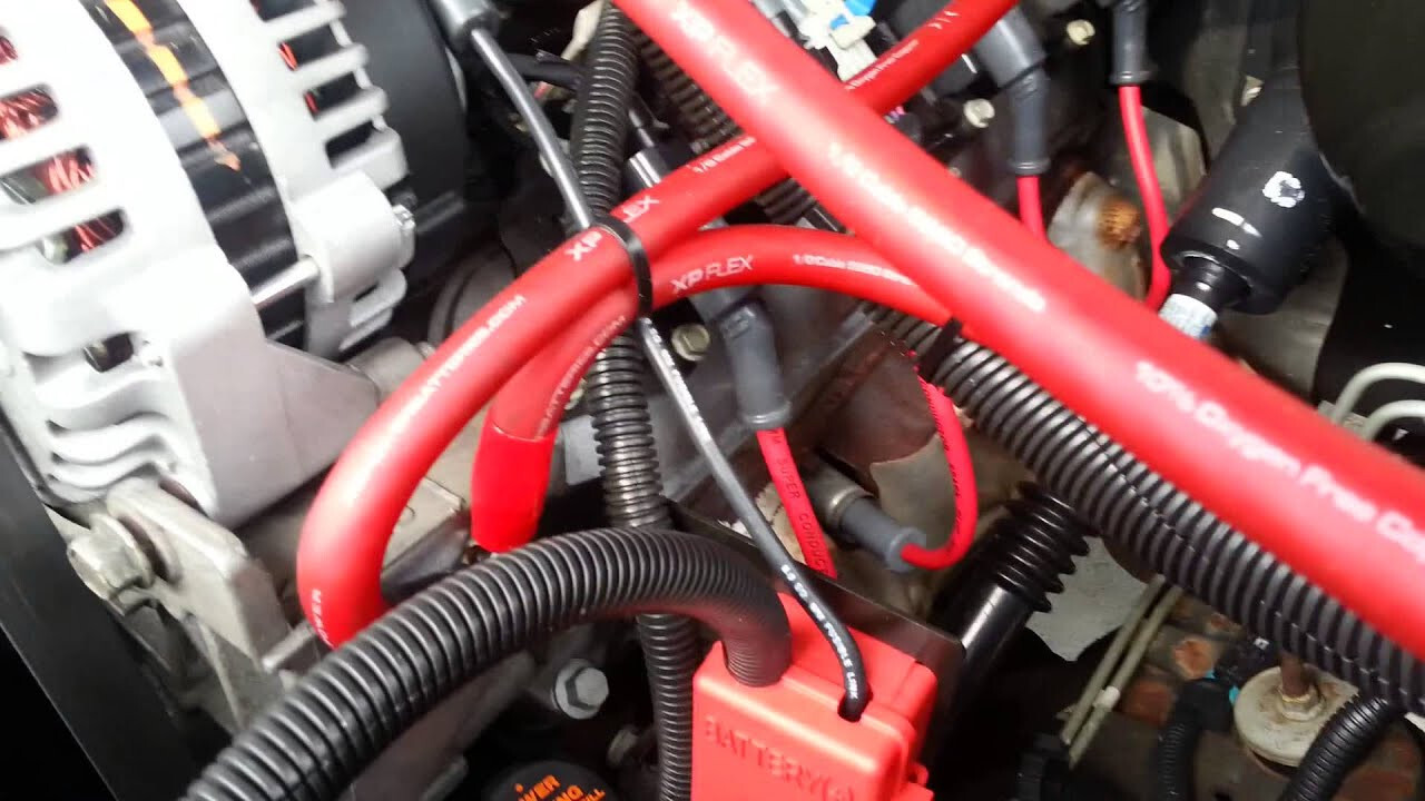 BIG 3 Upgraded 1/0 AWG Gauge Red & Black Alternator Electrical Wiring Combo Kit