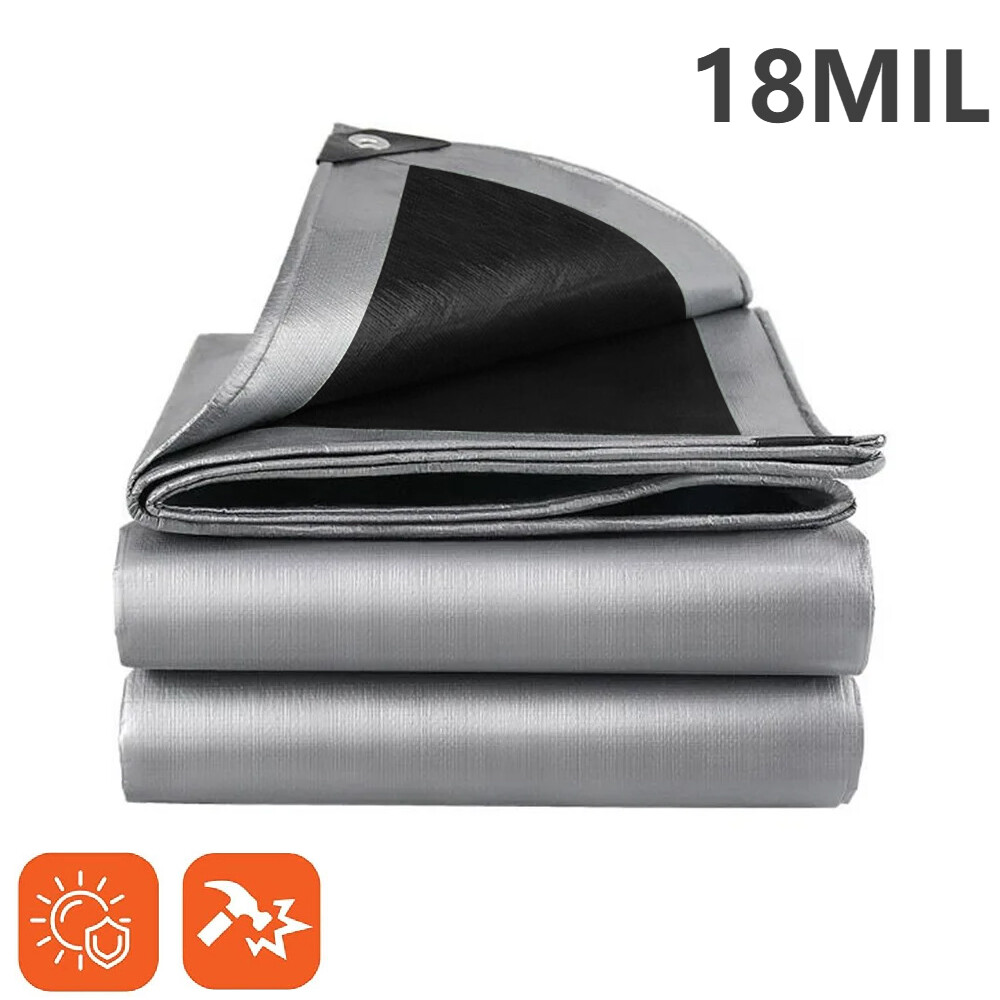 18 Mil 16 Mil True Finished Size Heavy Duty Poly Tarp Cover Waterproof Tarpaulin