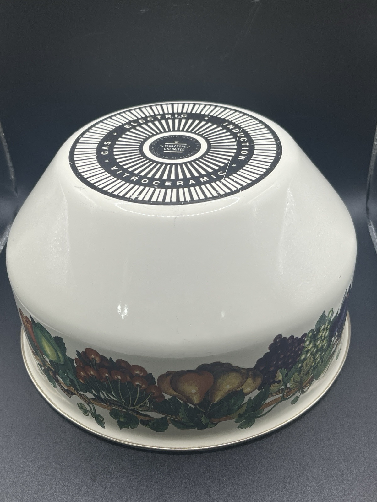 Vtg Tabletops Unlimited Large Vitroceramic Metal Enamel Bowl - Gas, Electric