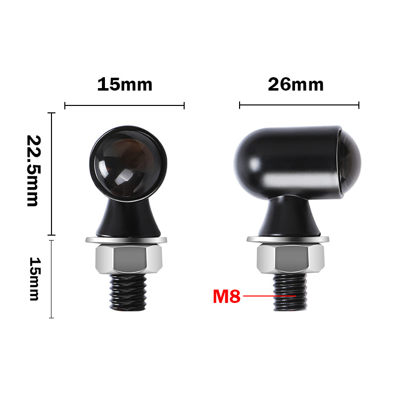 2X Amber LED Motorcycle Turn Signals Indicator Blinker Light Universal Mini Lamp