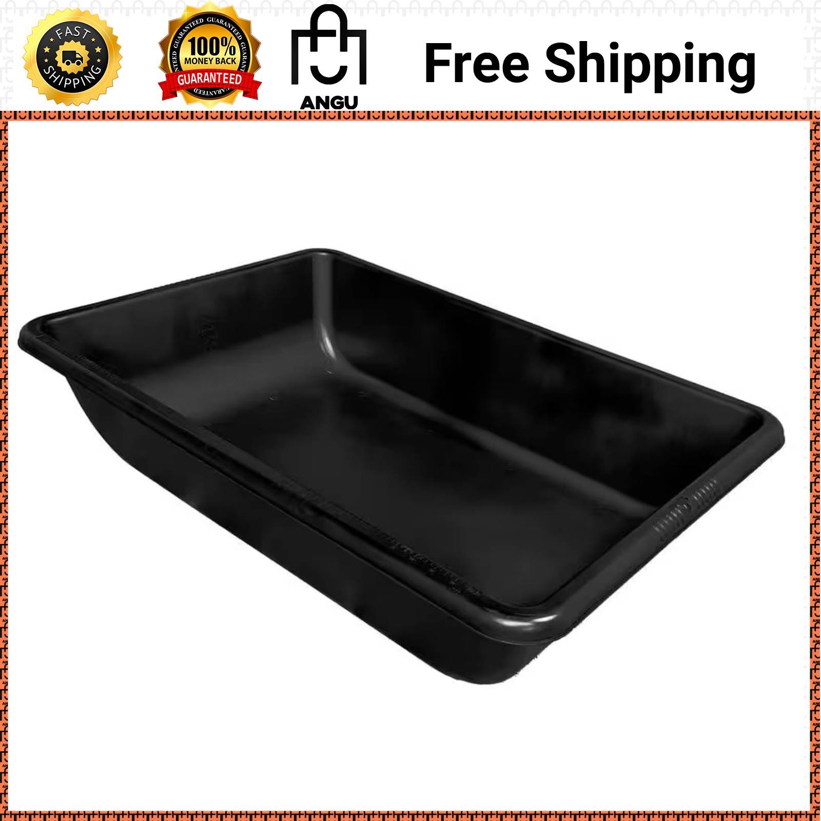 Concrete Mixing Tub Large Plastic Black 36x24x8 Wash Utility Bin 20 Gallon Pan