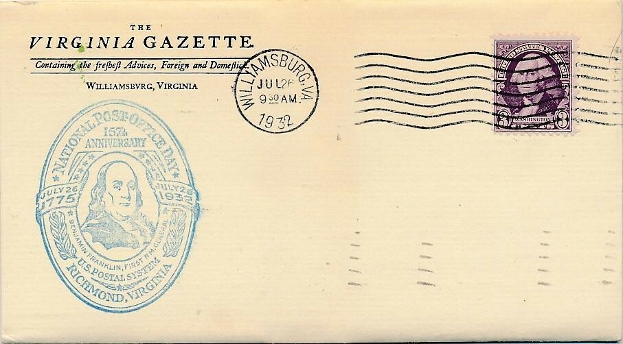 Pair of Covers from 1932 Sent to the Governor of Virginia