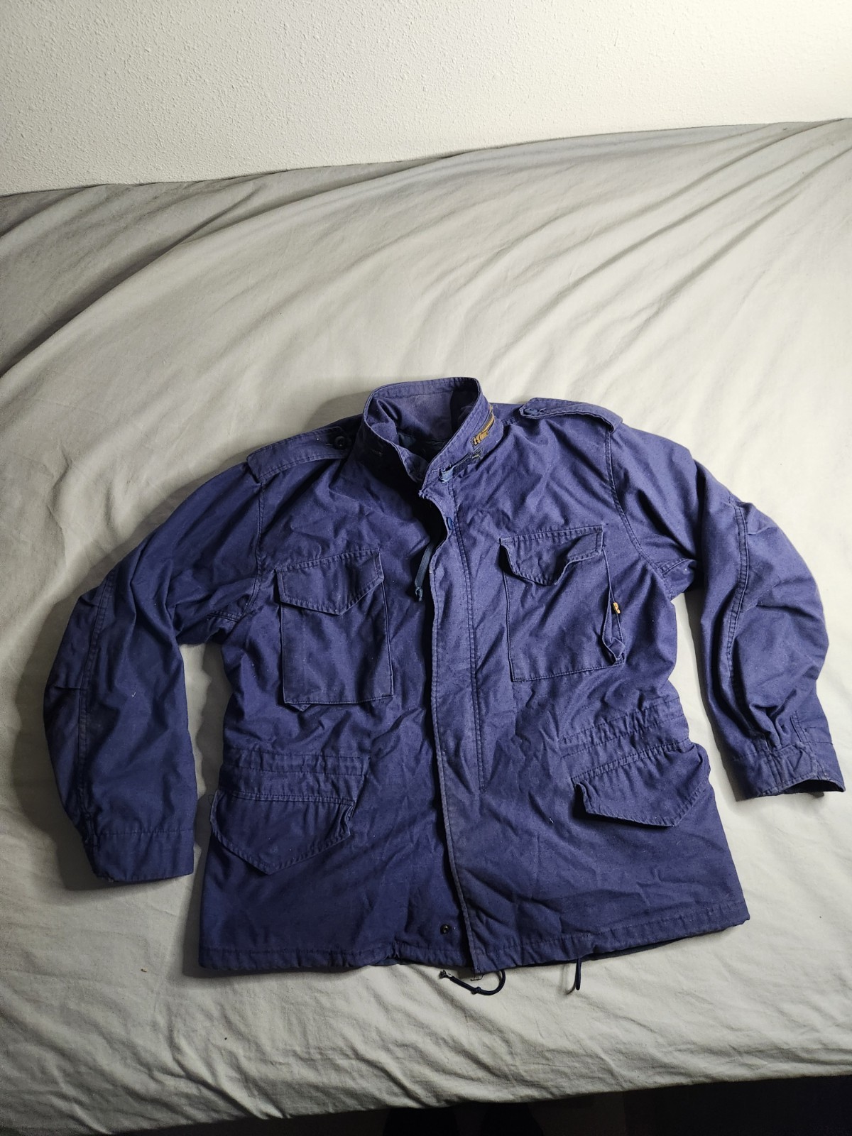 Alpha Industries M-65 Cold Weather Field Jacket Coat Mens Sz Large Blue Navy USA