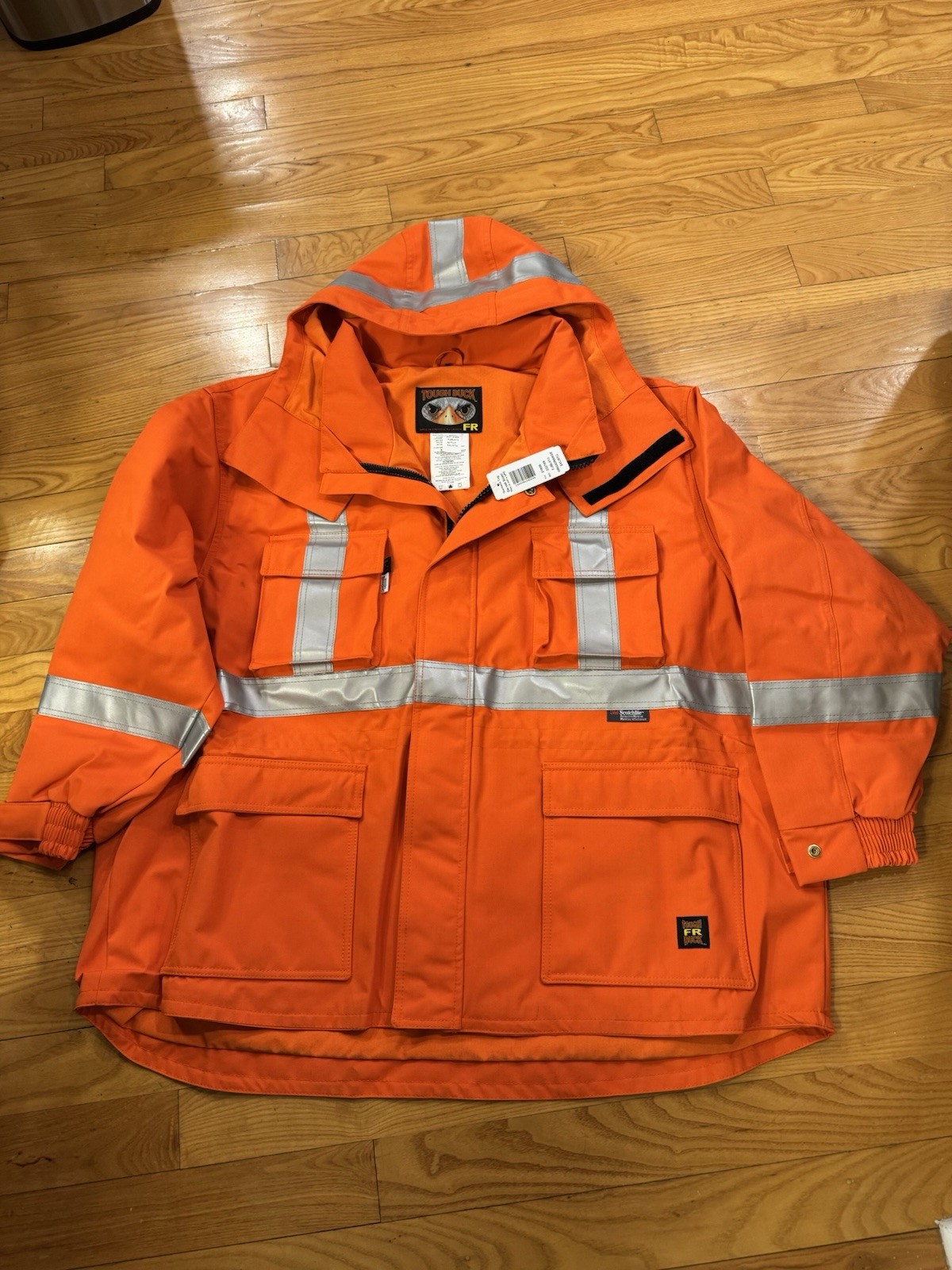 Tough Duck FJBL013 Men's Hi-Vis Hrc2 NFPA Glen Guard Safety Jacket Size 5X NWT