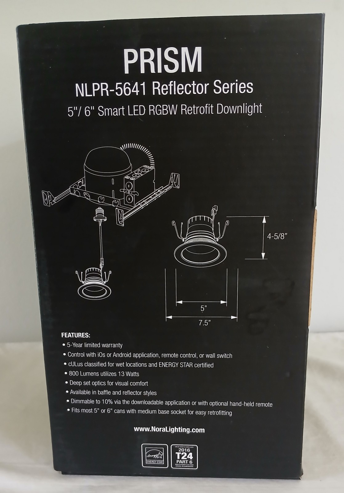 NORA PRISM NLPR-5641. 5"/6" Smart LED RGBW Retrofit Downlight-NEW. Free Shipping