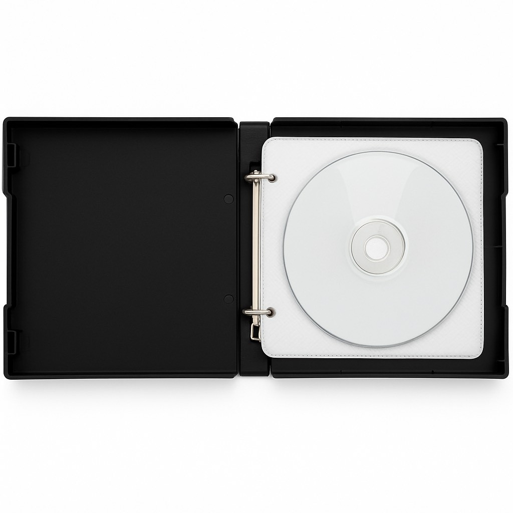 CD DVD Black 28mm Binder Case w White Sleeves Holds 12 Discs Album Storage LOT