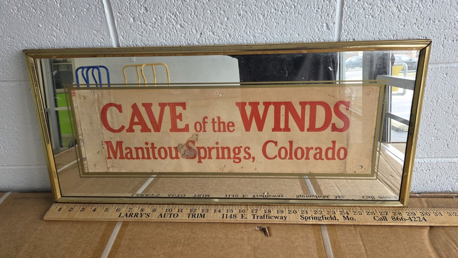 CAVE OF THE WINDS MANITOU SPRINGS,COLORADO ANTIQUE VINTAGE ADVERTISING SIGN 29"