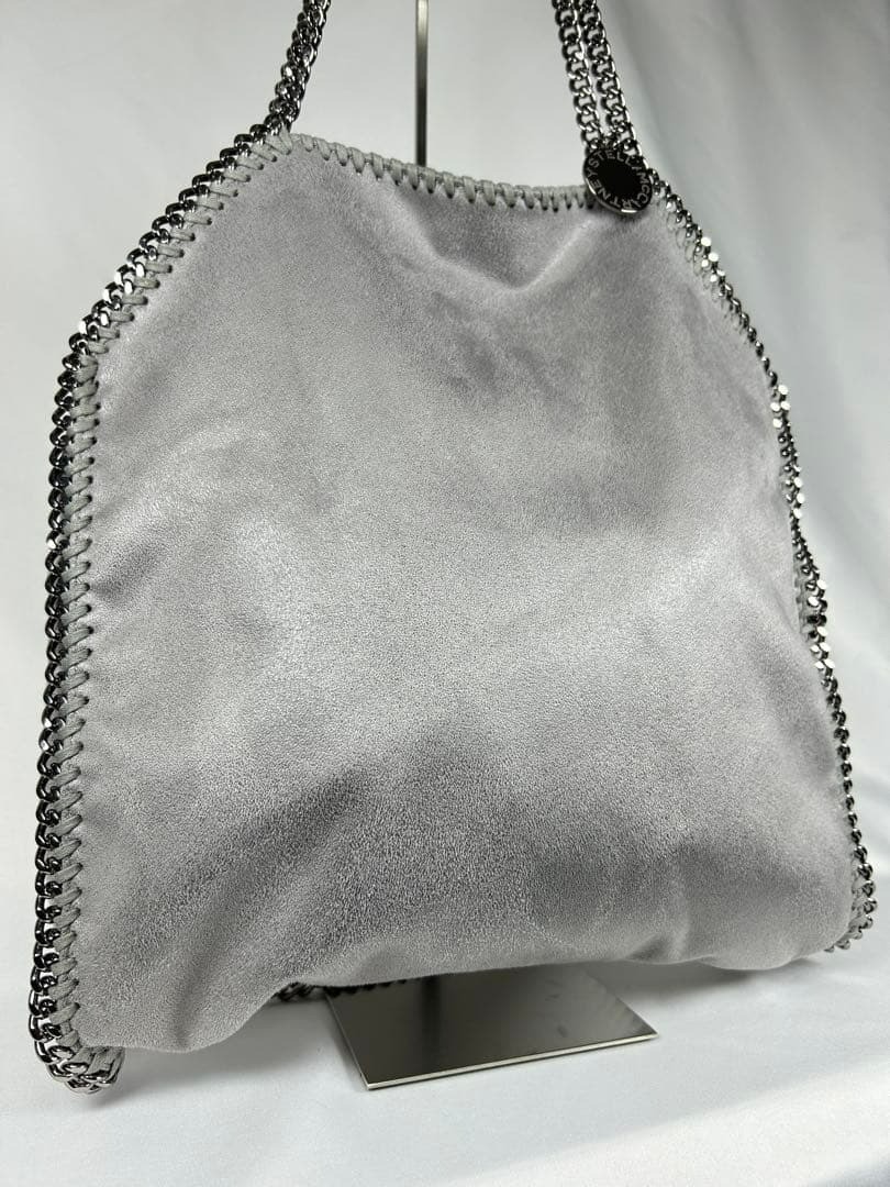 Stella Mccartney Falabella large Fold over Tote Gray Leather Shoulder bag 122611