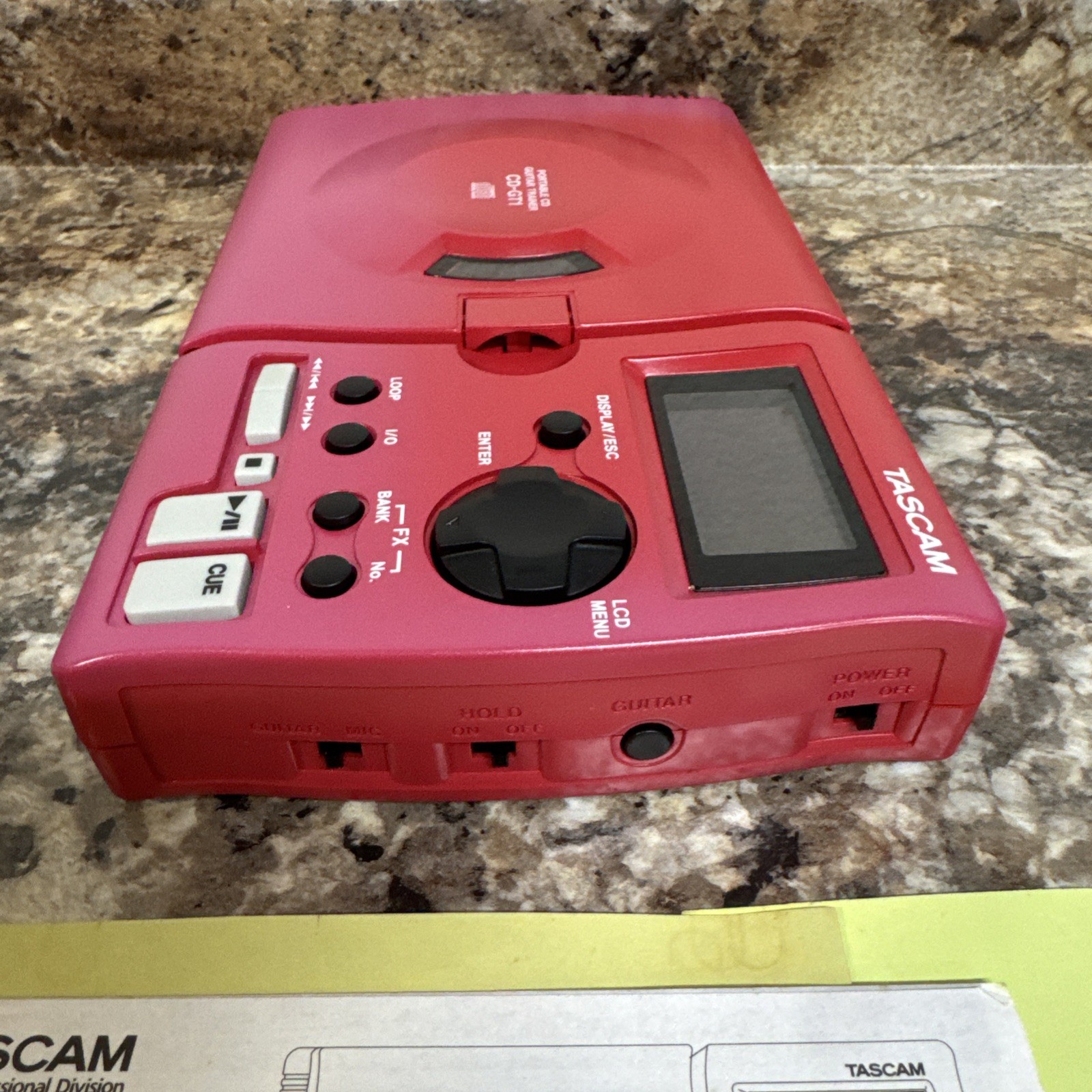 TASCAM CD-GT1 Portable Guitar Trainer Battery Powered NO AC ADAPTER - Tested