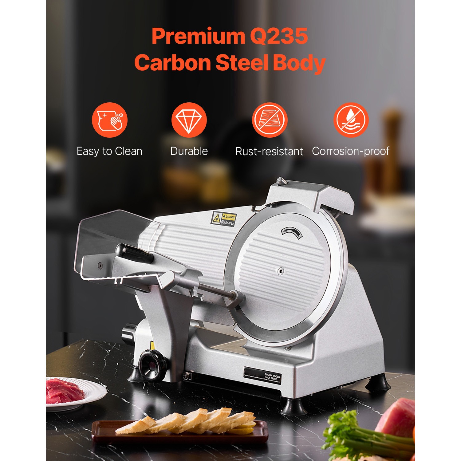 Commercial Electric Meat Slicer 10" Blade Deli Food Bread Cheese Cutter 180W