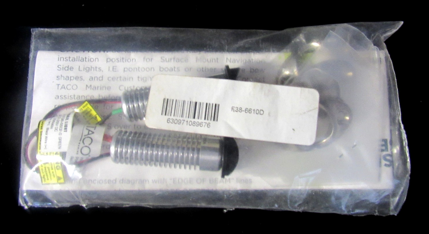 Taco Marine F38-6610D Surface Mount LED Navigation Light Set Red & Green