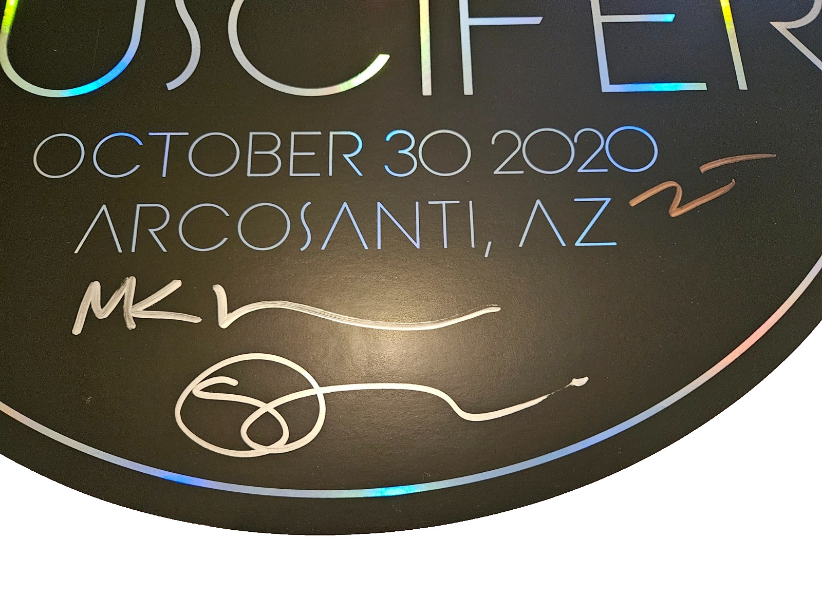 Puscifer Band Signed Round Poster #/500 Arcosanti Rainbow Foil 2020 Mint #G37