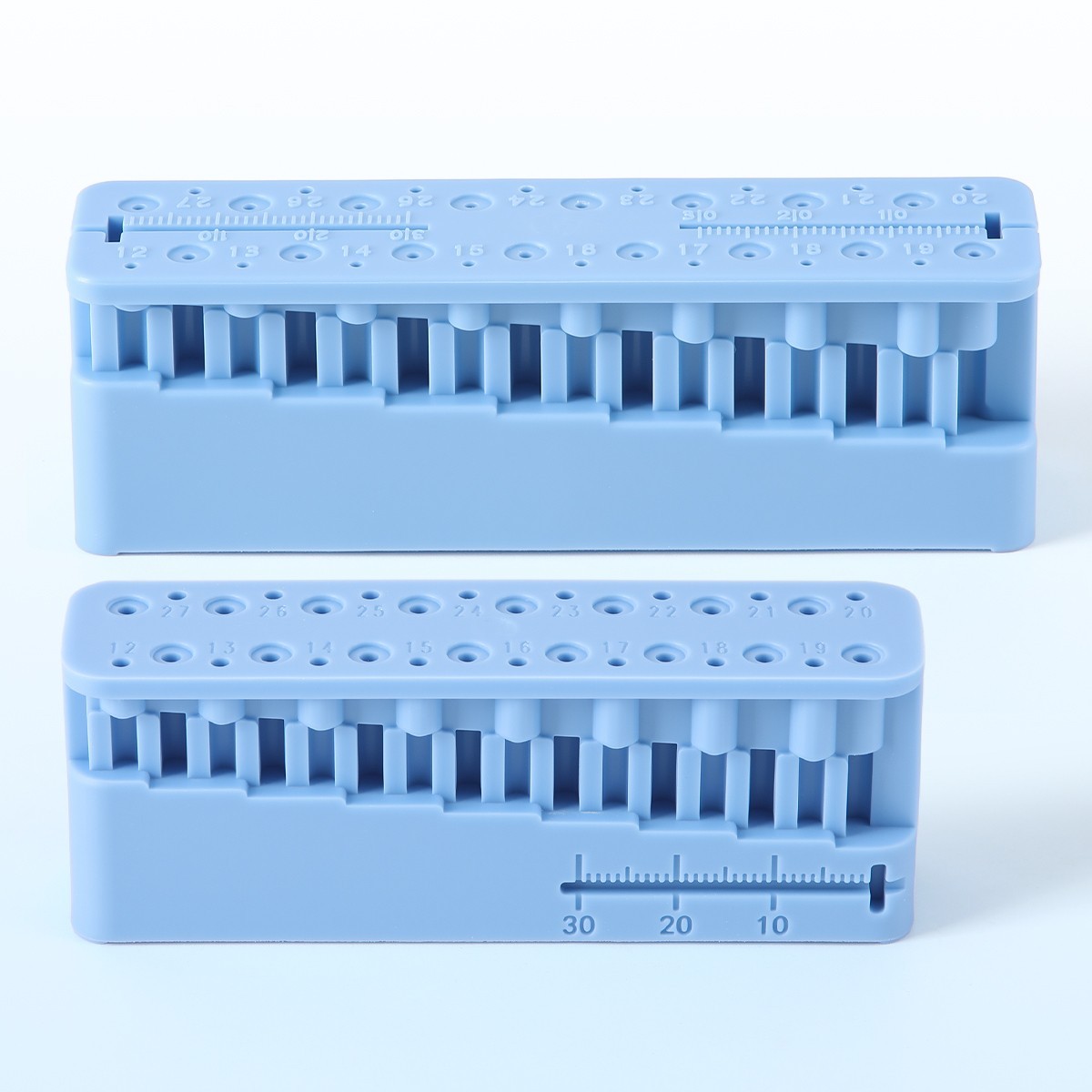 Porta limas de plástico autoclavable Regla de medición Endo Bloque de medición