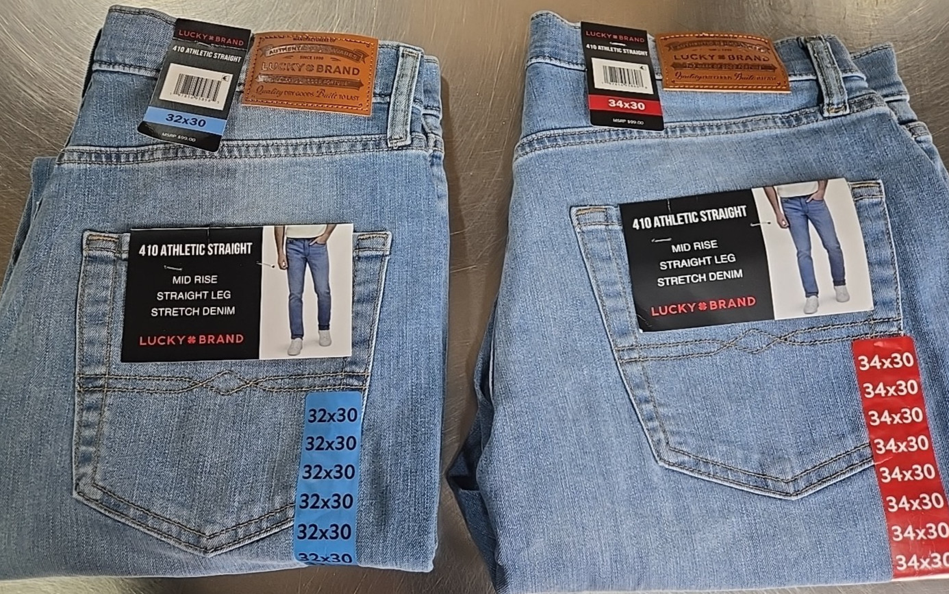 NWT: Men's Lucky Brand 410 Athletic Straight Jeans - Light Wash - 32x30 or 34x30