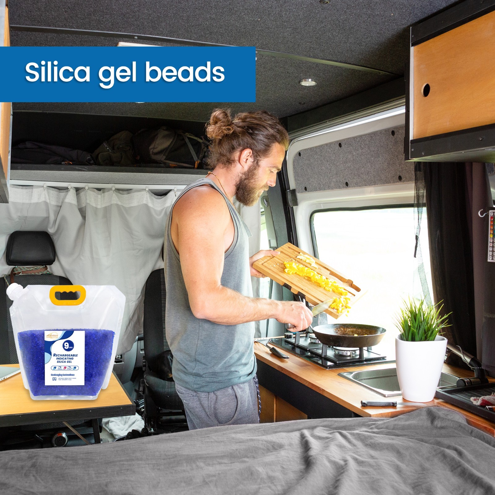 9LBS Adsorbco Desiccant Beads, Indicating Silica Gel Beads (Blue to Pink)