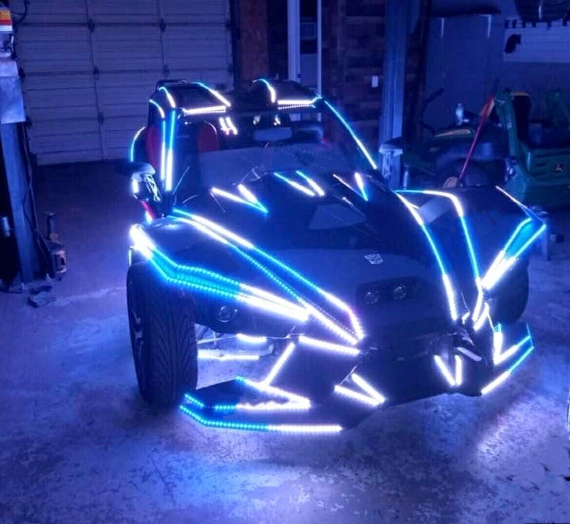4FT 48" x16PCS APP+Remote CHASING Flow LED IP68 Polaris Slingshot Strips Lights