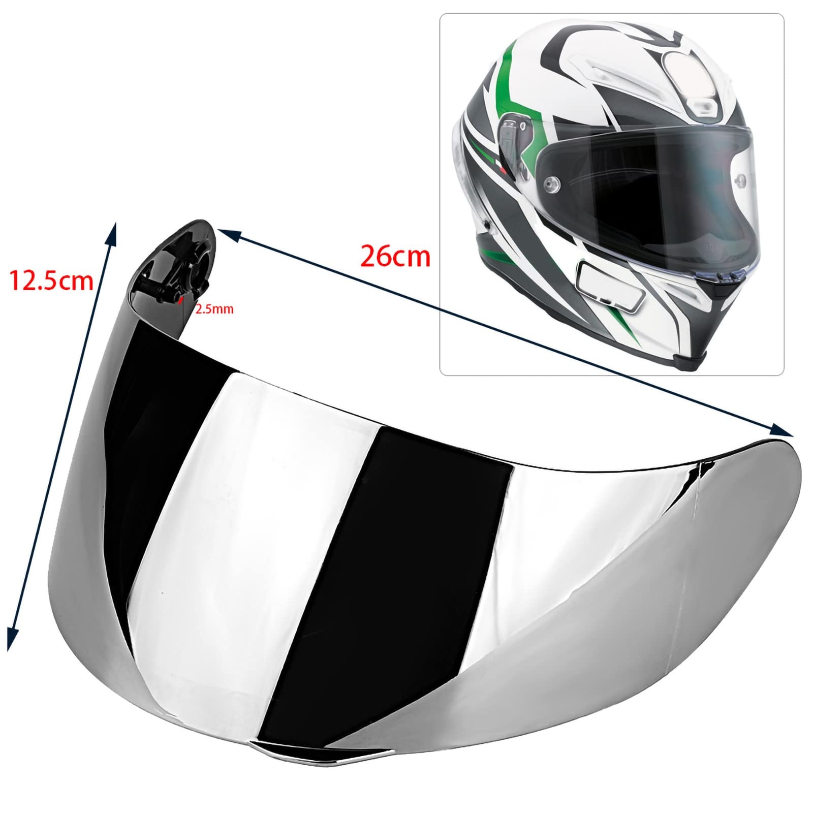 Acouto Helmet Lens Visor for AGV K1 K3 SV K5 K5‑S Motorcycle Helmet Full Face...