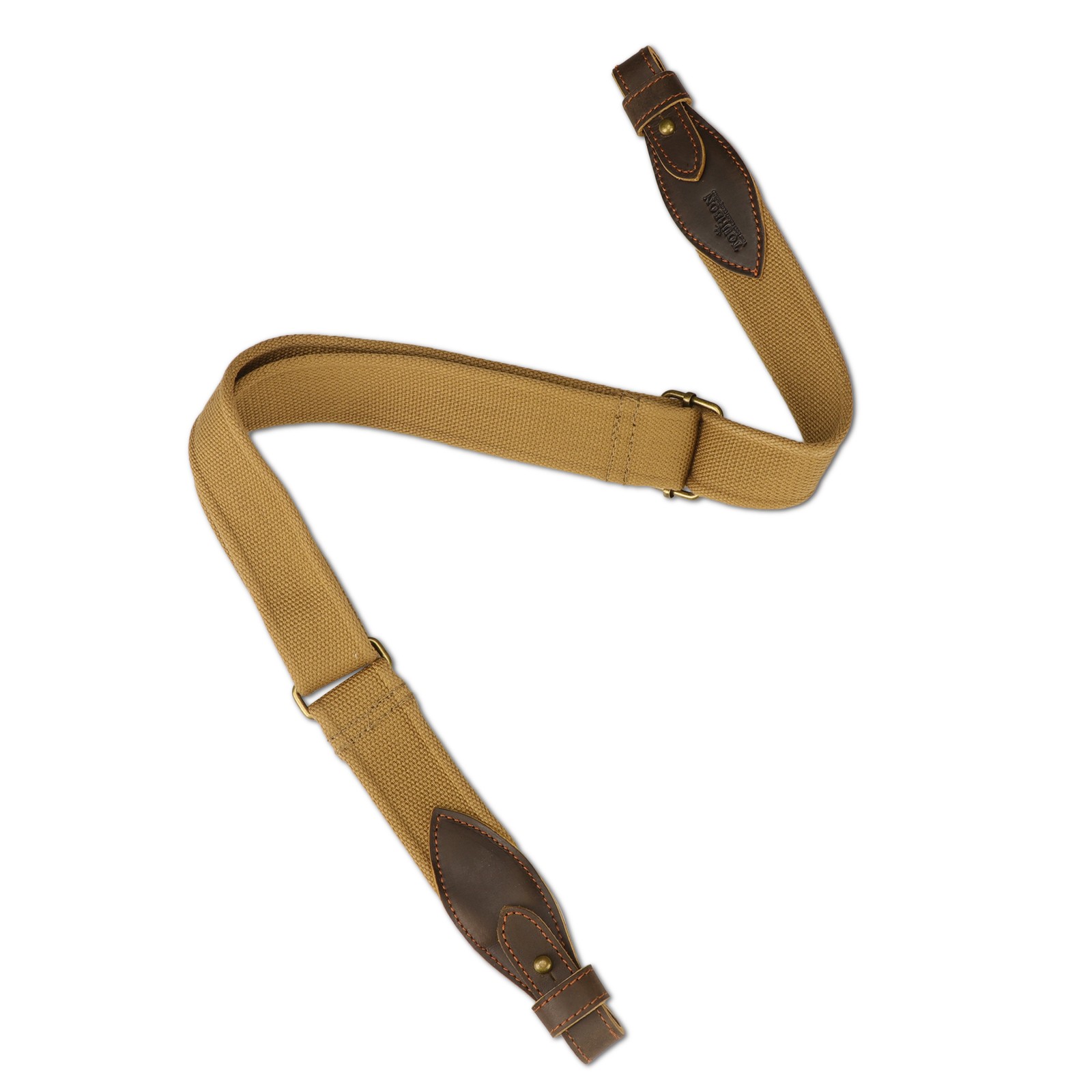 TOURBON Rifle/Shotgun Sling Webbing Strap Leather End+ Pair 1" Mount Swivels Set