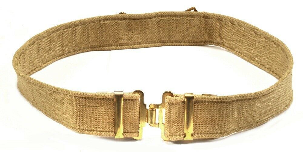 British WW2 P37 Equipment Belt Khaki adjusts 26" to 46"