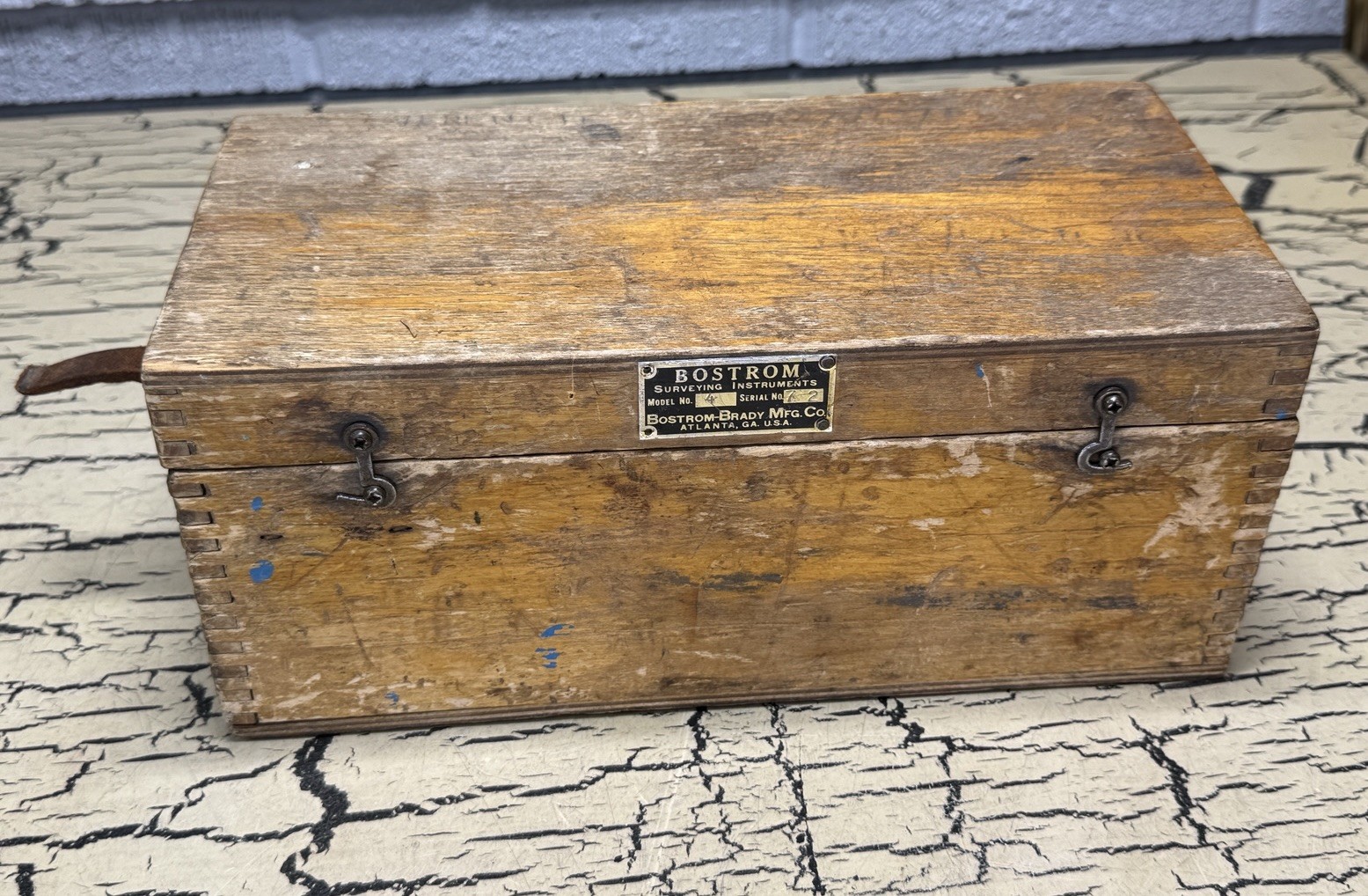 VTG Bostrom Brady MFG No 4 Contractors Survey Transit Level in Wooden Box USA