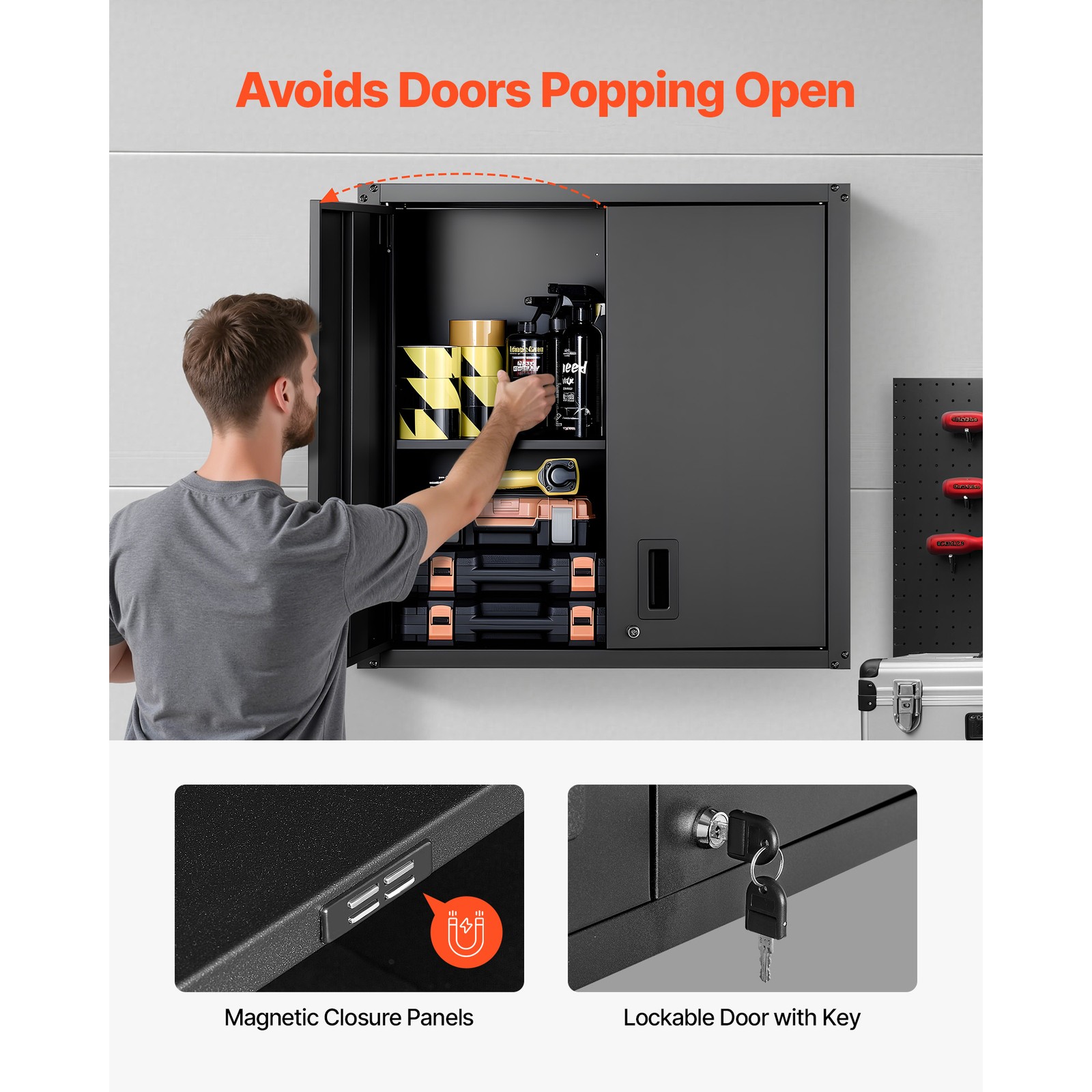 Uimoso 30-Inch Wall-Mounted Metal Cabinet with Adjustable Shelf