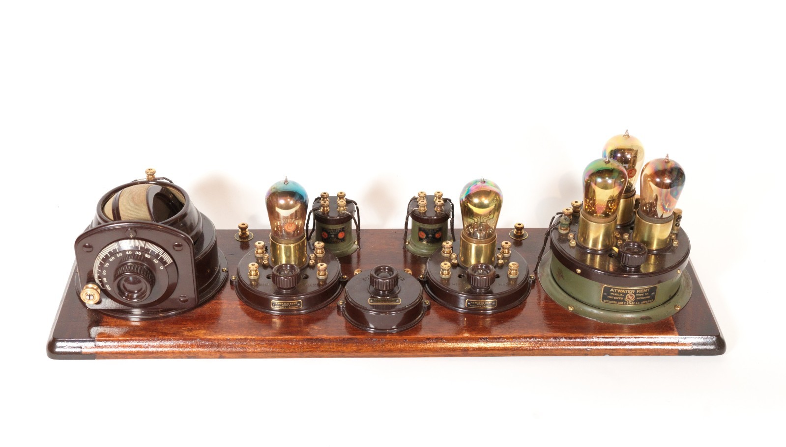 Stunning 1923 Atwater Kent Model 7 Breadboard Radio w/BBT Rainbow Tubes * Works