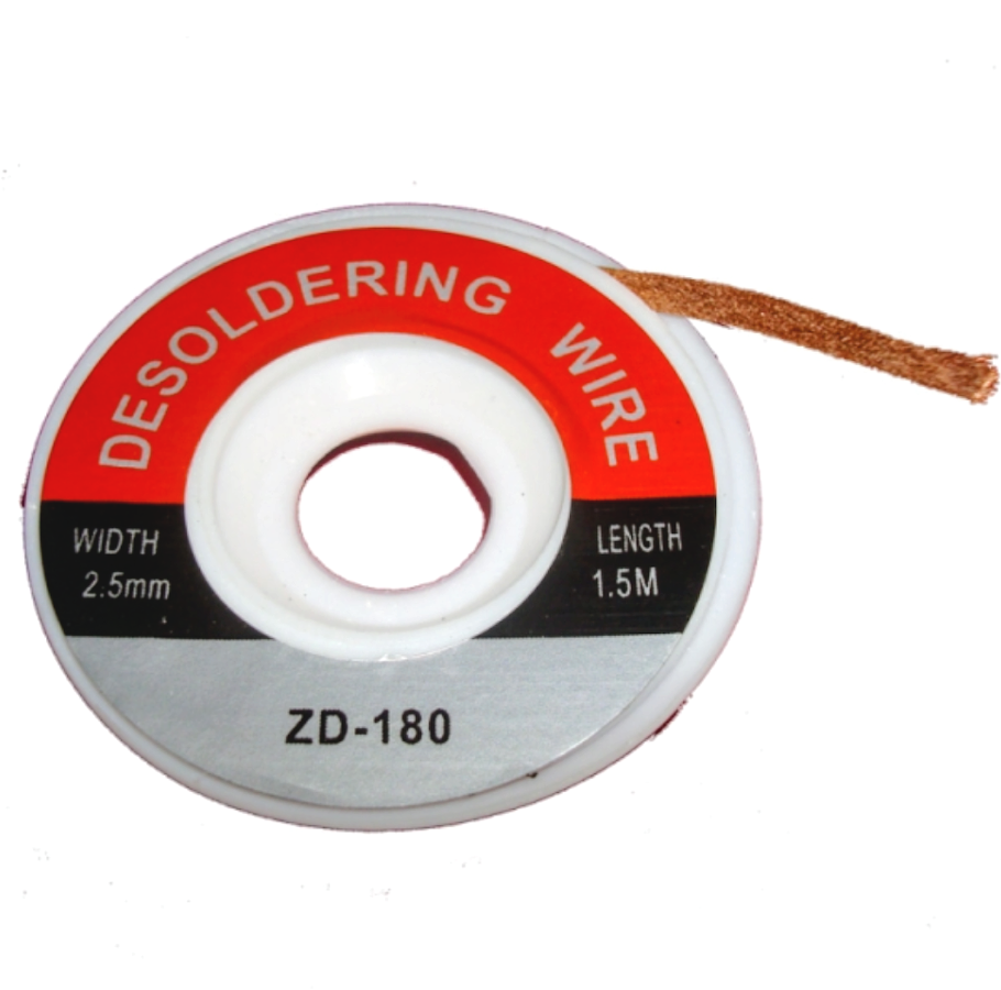 2.5MM (.098")Solder Iron Cautin Desoldering Desoldador 5FT. ESD Safe Braid
