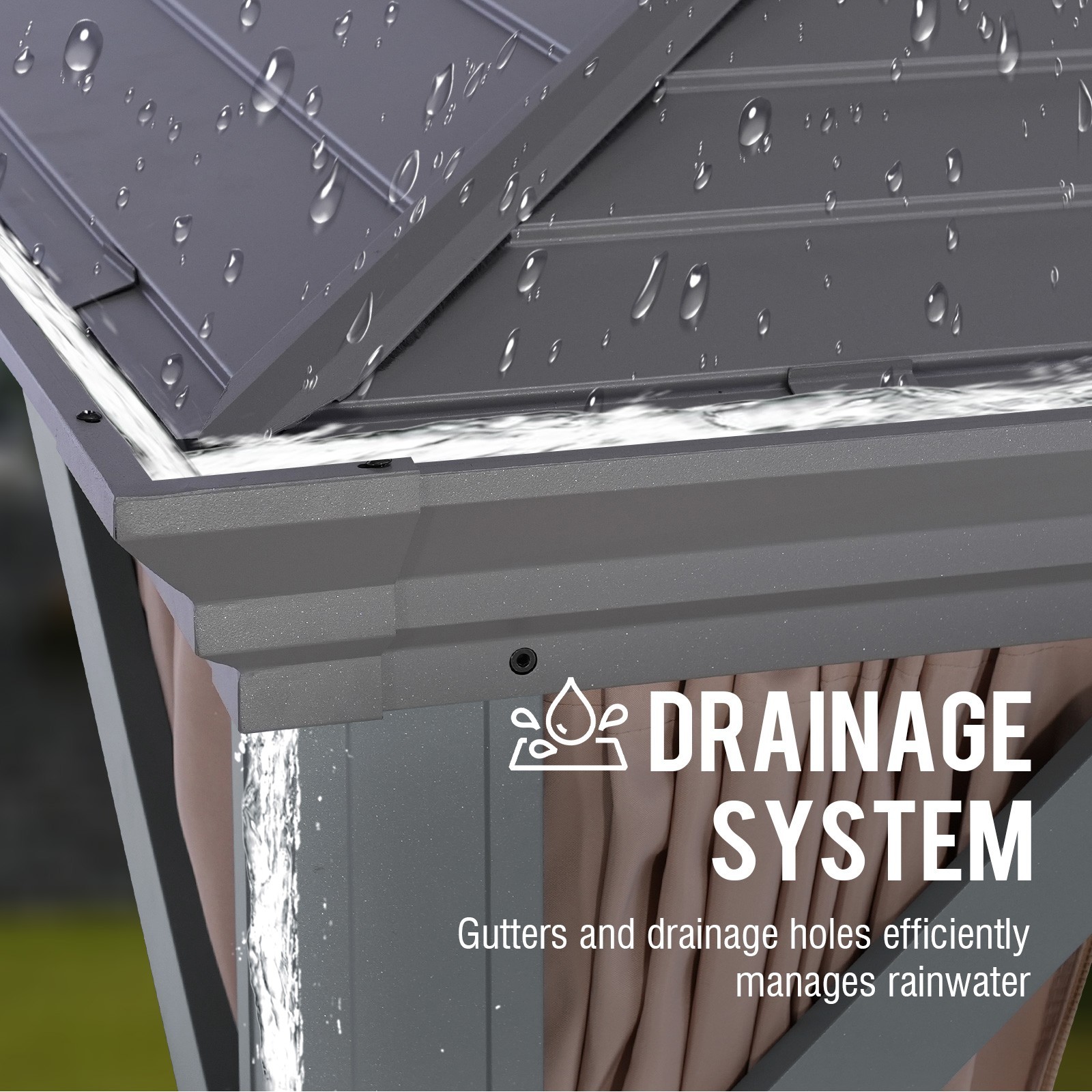 10x13 Hardtop Gazebo Double Roof with Curtain and Netting