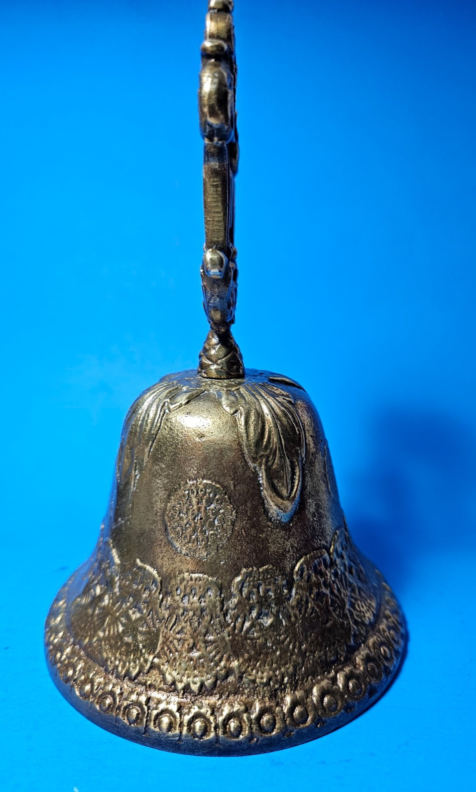 Mid-Century Bronze Brass Hand Bell Featuring Aged Patina