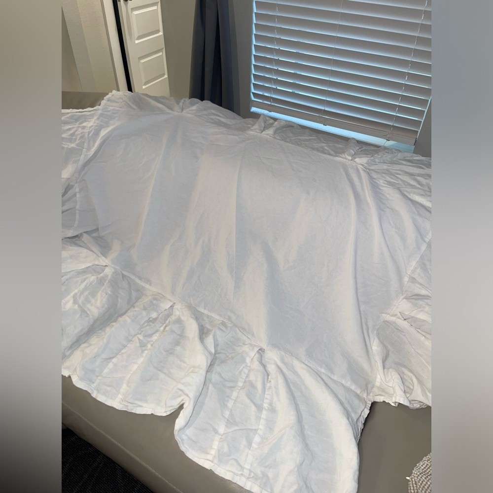 Baby & child Restoration hardware 100% linen crib bedsheet with attached skirt