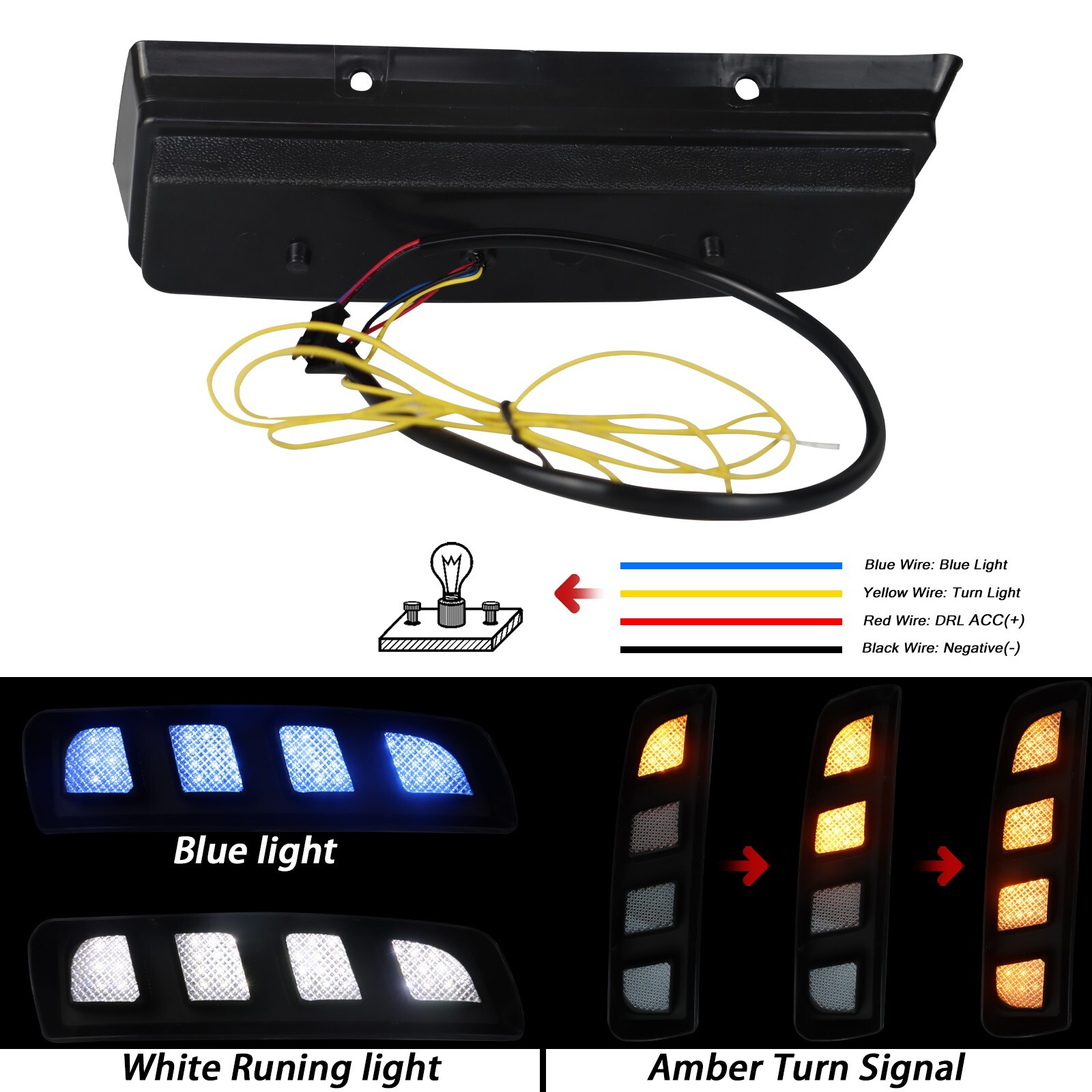 LED DRL Daytime Running Light Front Fog Lamp For Honda Civic Type R 2016-2020