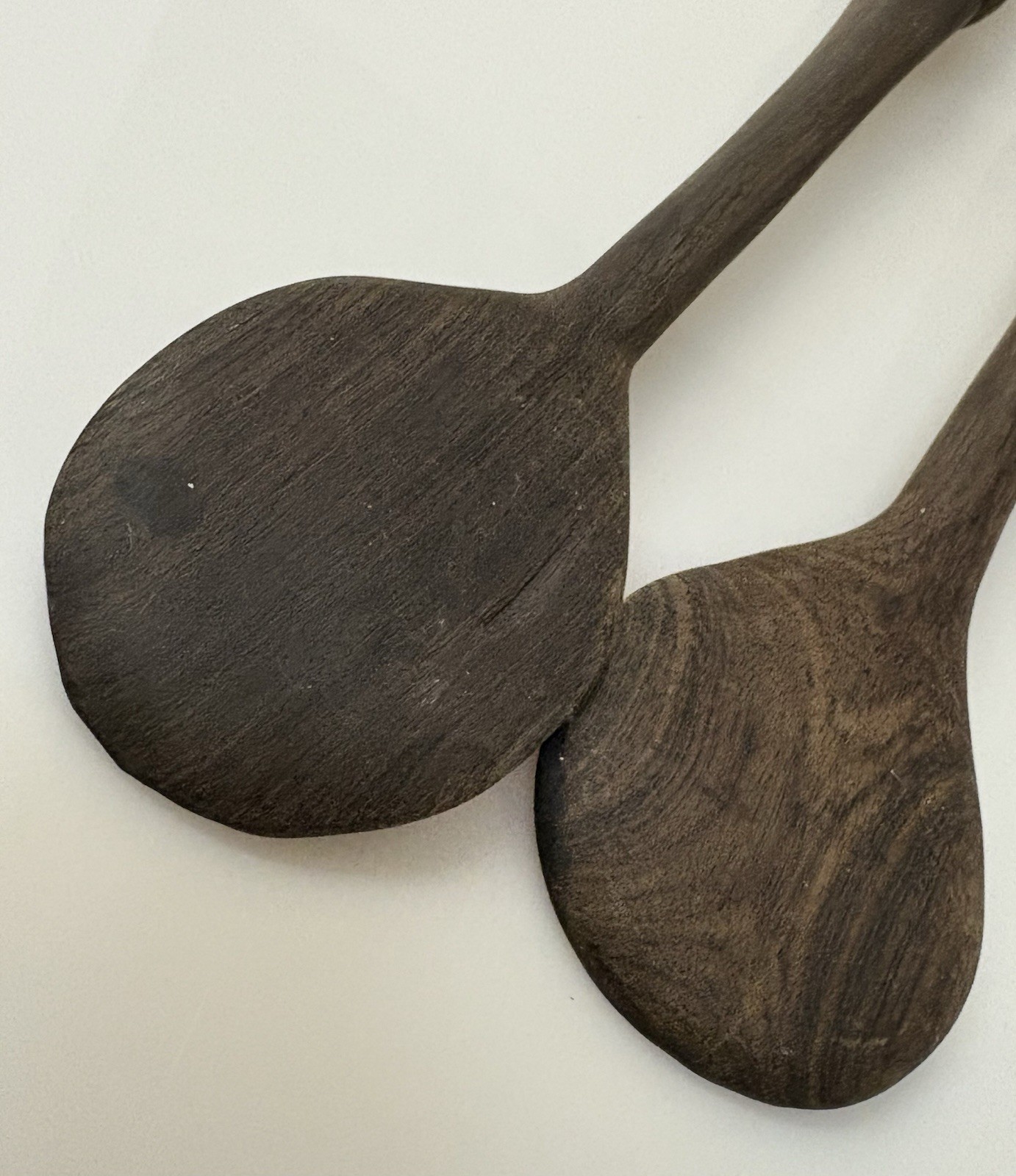 Lot of 2 Vintage African Long Wooden Tribal Spoon Set 14”